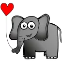 ❤ emoji Elephant Telegram sticker 3 of 26