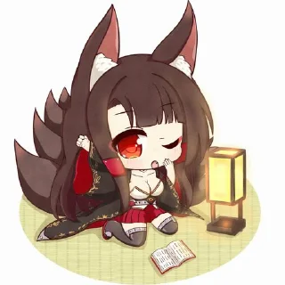 ❤️‍🔥 emoji ⌜ Akagi ❤️‍🔥 ⌟  ᨒ @KurumiFan ⛩️ Telegram sticker 9 of 120