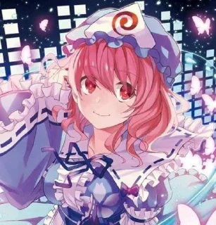 🌟 emoji 🪭 ༅ Yuyuko Saigyouji ⊹ @KesitoMania Telegram sticker 21 of 101