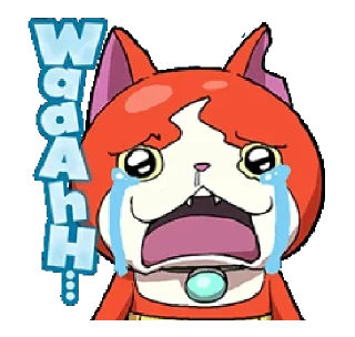 😭 emoji Yo-Kai Watch: Jibanyan  by @Il_Ninja_Verde Telegram sticker 8 of 22