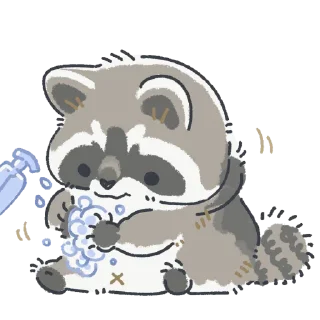 🧼 emoji Cute Raccoon by @carlysticker Telegram sticker 17 of 41