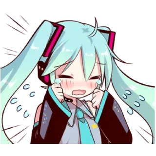 😭 emoji HATSUNE MIKU @Nekostickerss Telegram sticker 16 of 25