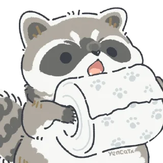 🧻 emoji Cute Raccoon by @carlysticker Telegram sticker 11 of 41