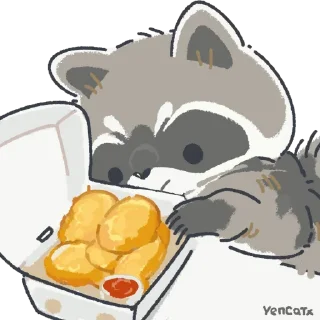 😋 emoji Cute Raccoon by @carlysticker Telegram sticker 24 of 41
