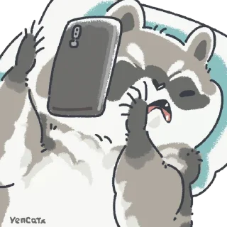 📱 emoji Cute Raccoon by @carlysticker Telegram sticker 15 of 41