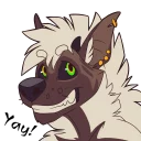 😃 emoji Kona the brown hyena-mutt Telegram sticker 13 of 94