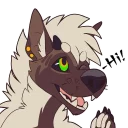 👋 emoji Kona the brown hyena-mutt Telegram sticker 15 of 94