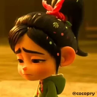 😔 emoji Vanellope ☺️ @MochaStickers Telegram sticker 12 of 14