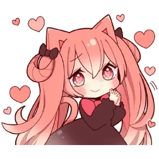 😍 emoji Розовая Нэко Telegram sticker 14 of 36