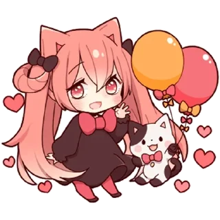 😄 emoji Розовая Нэко Telegram sticker 7 of 36