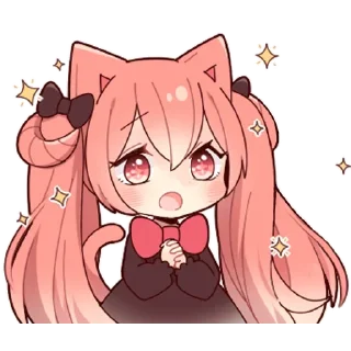 😲 emoji Розовая Нэко Telegram sticker 21 of 36
