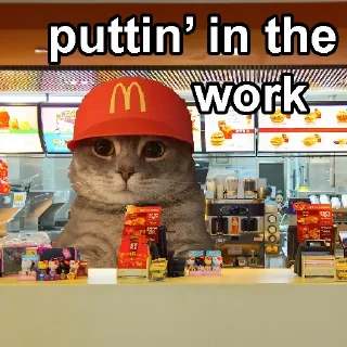 🐱 emoji Catwifmcdonaldshat Solana Telegram sticker 5 of 10