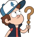 ❓ emoji Gravity Falls Telegram sticker 9 of 90