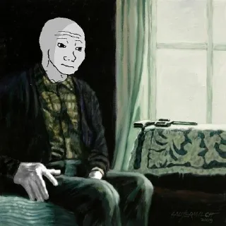 😔 emoji WoJak ⇲ @QStickers ﹅ Telegram sticker 13 of 64