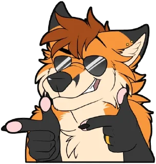 😎 emoji Clutch The Fox Telegram sticker 16 of 55
