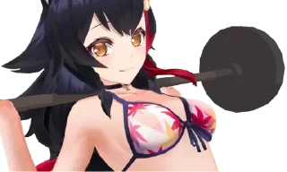 🏋‍♀ emoji Ookami Mio 大神ミオ 🌲  |  by Gheber Telegram sticker 24 of 119