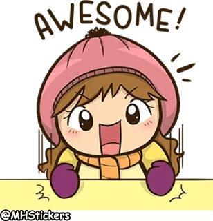 🤩 emoji @MHStickers Scarf Girl Telegram sticker 20 of 41
