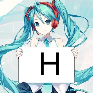 😁 emoji Alfabeto con miku Telegram sticker 8 of 24