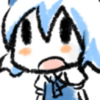 😐 emoji cirno Telegram sticker 16 of 24