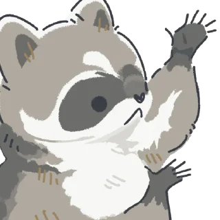 ❓ emoji Cute Raccoon by @carlysticker Telegram sticker 10 of 41