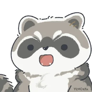 😅 emoji Cute Raccoon by @carlysticker Telegram sticker 9 of 41