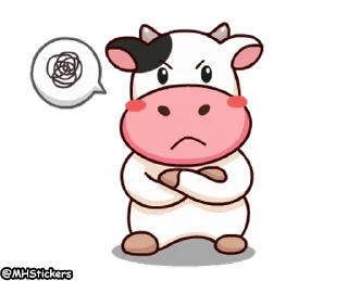 🤨 emoji @MHStickers Momo Cow 2 Telegram sticker 13 of 25