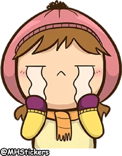 😭 emoji @MHStickers Scarf Girl Telegram sticker 9 of 41