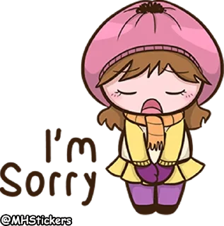 😞 emoji @MHStickers Scarf Girl Telegram sticker 18 of 41
