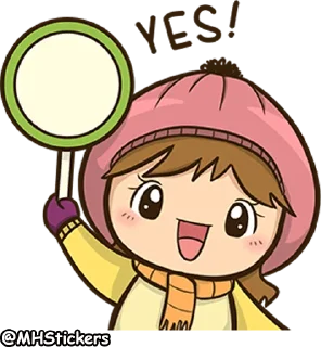👍 emoji @MHStickers Scarf Girl Telegram sticker 16 of 41