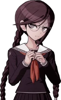 😐 emoji Toko Fukawa faces Telegram sticker 1 of 70