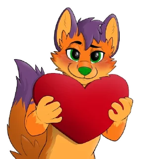❤️ emoji Fluffy Foxy Telegram sticker 22 of 120