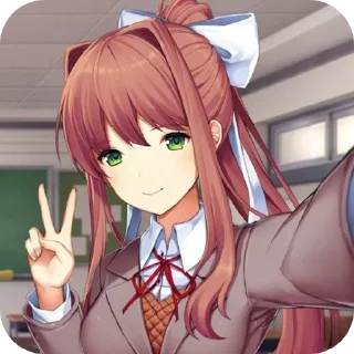 😙 emoji Just monika. Telegram sticker 7 of 10