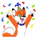 🎉 emoji Party Fox Stickers Telegram sticker 16 of 22