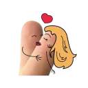 Sticker from aida finger