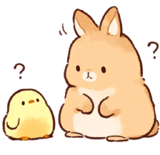 ❔ emoji Soft and cute rabbits @softandqt Telegram sticker 8 of 40