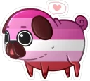 😊 emoji Pug LGBT+ Telegram sticker 10 of 16