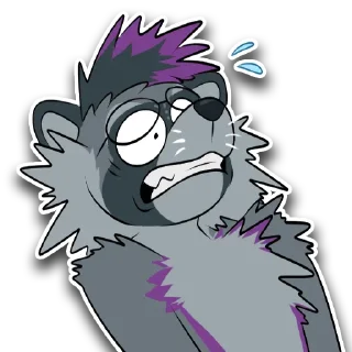😰 emoji Reggie Raccoon (@BoiiReggie) Telegram sticker 11 of 113