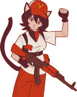 ✊ emoji /leftypol/ catgirls | @StickersOfAstora Telegram sticker 15 of 70