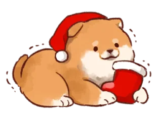 🎅 emoji Soft and cute shiba inu @softandqt Telegram sticker 16 of 40