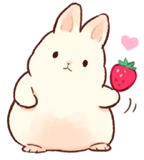 🍓 emoji Soft and cute rabbits @softandqt Telegram sticker 9 of 40