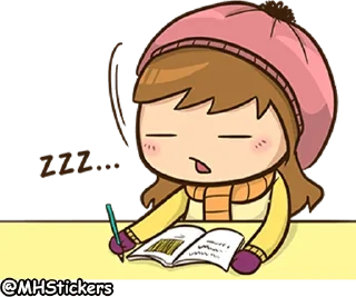 😪 emoji @MHStickers Scarf Girl Telegram sticker 6 of 41