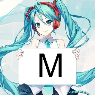 😅 emoji Alfabeto con miku Telegram sticker 13 of 24