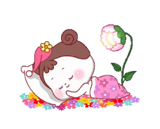 😴 emoji coco flowers🥰 @MochaStickers Telegram sticker 24 of 24