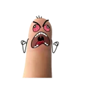 Sticker from aida finger