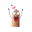 Sticker from aida finger