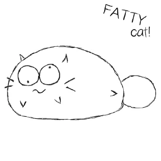 😐 emoji Fatty Cat! Stickers Telegram sticker 5 of 12