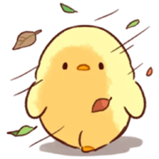 🌬 emoji Soft and Cute Chick (Autumn) Telegram sticker 17 of 40