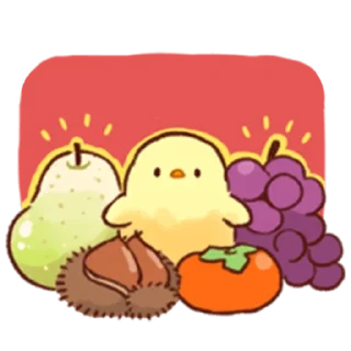 🍐 emoji Soft and Cute Chick (Autumn) Telegram sticker 5 of 40