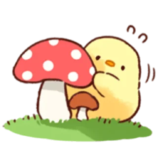 🍄 emoji Soft and Cute Chick (Autumn) Telegram sticker 18 of 40