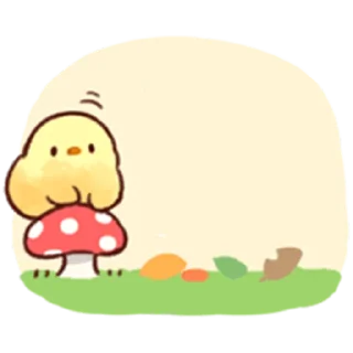 🍄 emoji Soft and Cute Chick (Autumn) Telegram sticker 11 of 40